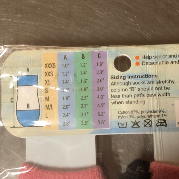 Small Pet Dog Cat socks Non-skid, Cushioned Non-slip Grip & Strap NEW IN PACKAGE - Picture 6 of 6